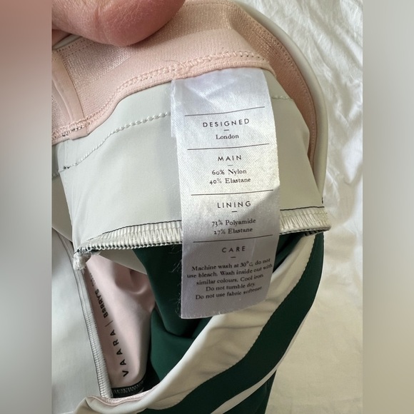 VAARA | RARE Green Flo Tuxedo Striped Leggings | Size Large. - Picture 5 of 10